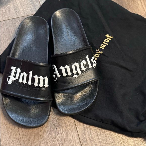 Palm Angels Black Logo Slides - Picture 1 of 1